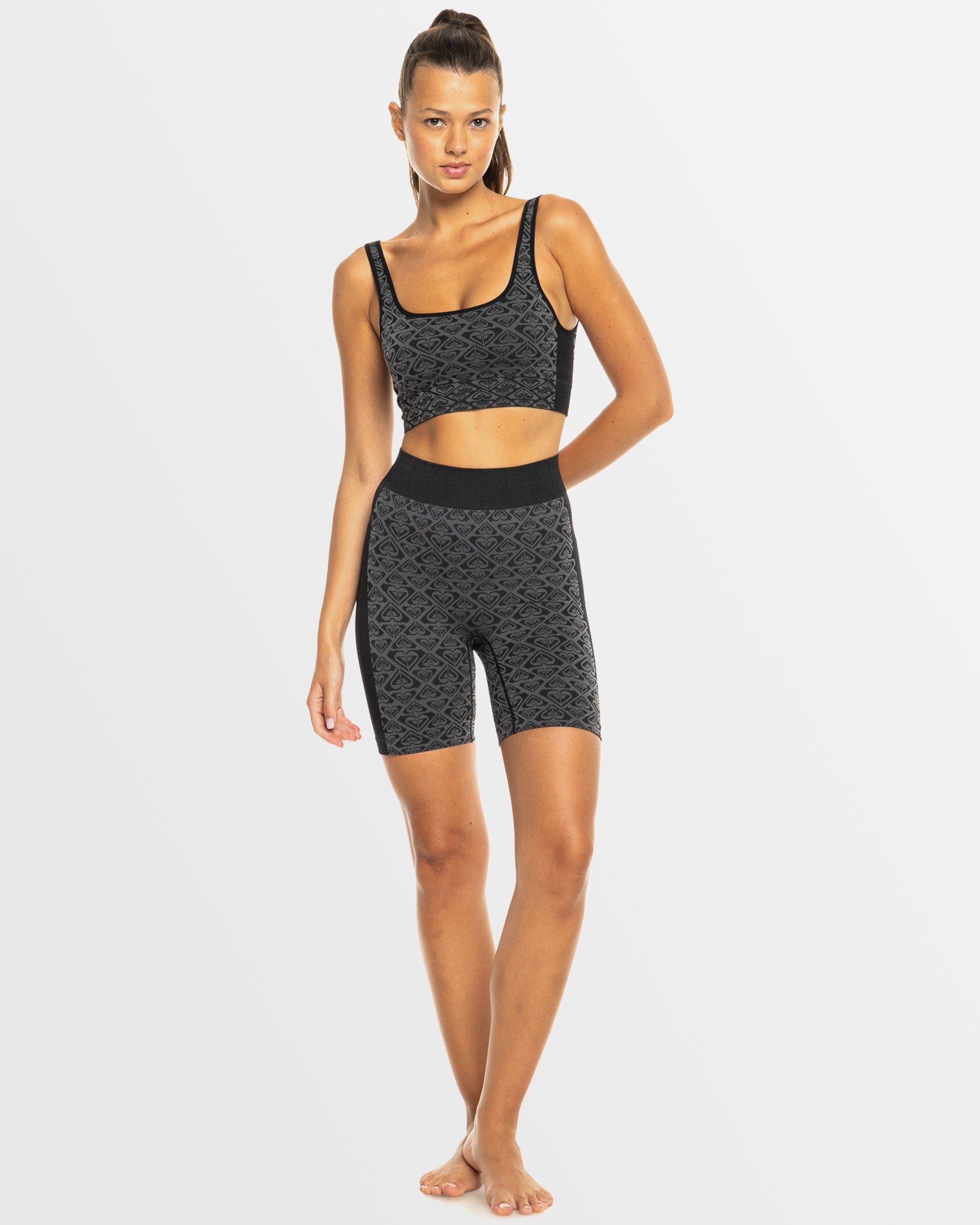 Womens Chill Out Seamless Heart Biker Athletic Shorts