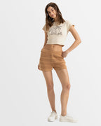 Womens Spicy Vibes Elastic Waist Shorts