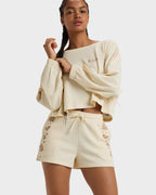 Womens Sandy Road Elastic Waist Shorts