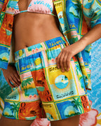 Womens Atlas Sunburn Tones Elastic Waist Shorts