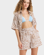 Womens Sol Vibes Elastic Waist Shorts