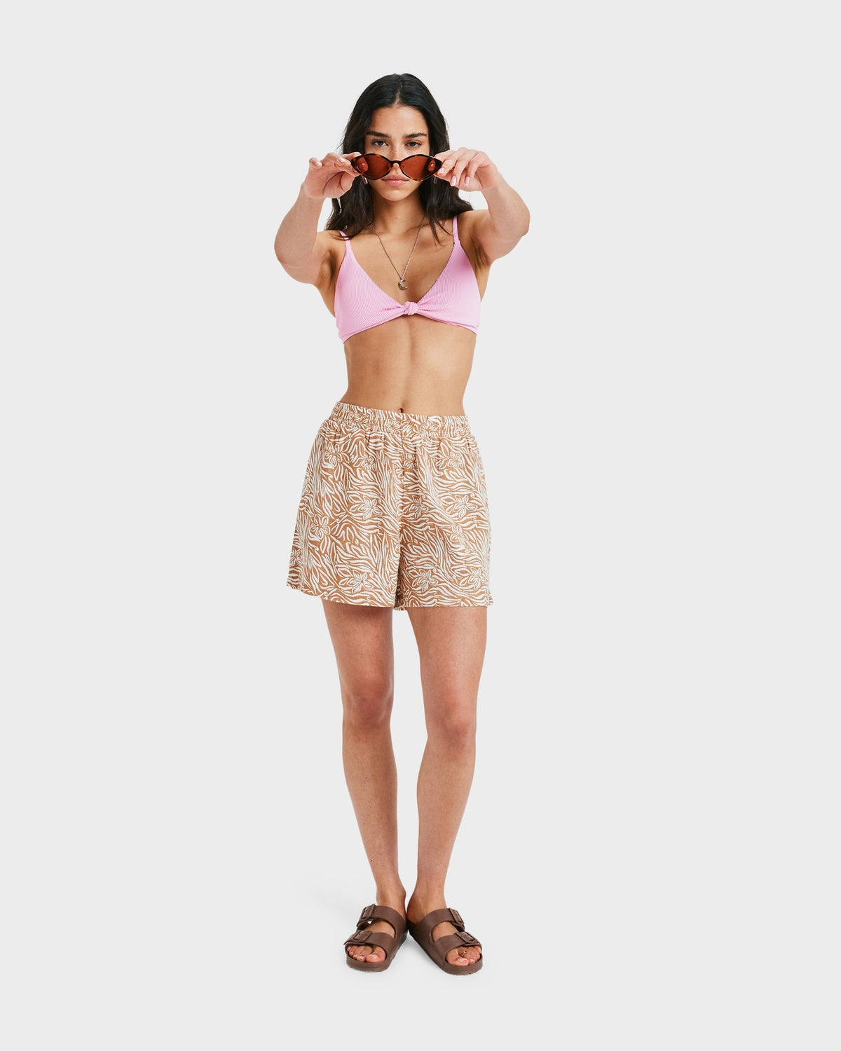 Womens Lekeitio Bay Printed Elastic Waist Shorts