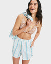 Womens Lekeitio Bay Stripe Elastic Waist Shorts