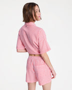 Womens Lekeito Break High Stripe Beach Shorts