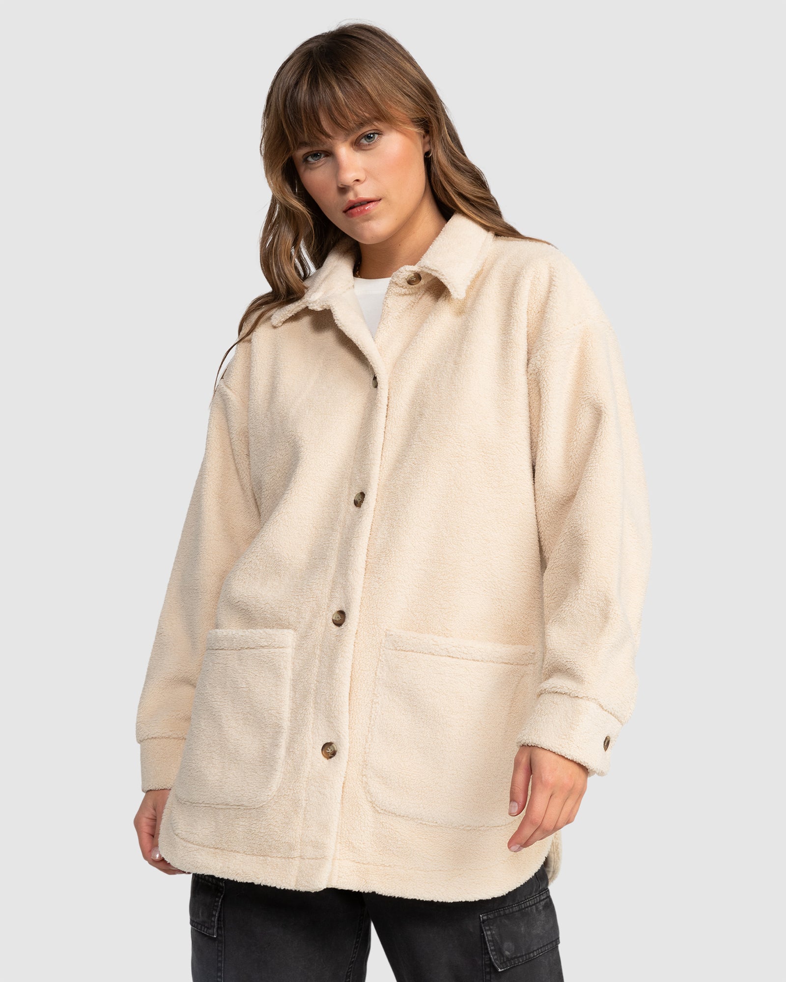 Buy Womens Over And Over Polar Fleece Shacket by Roxy | Amazon Surf NZ