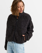 Womens Blurry Cloud Full Zip Polar Fleece Top