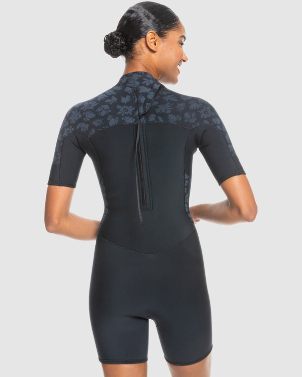 Womens 2mm Swell Series Back Zip Short Sleeve Springsuit