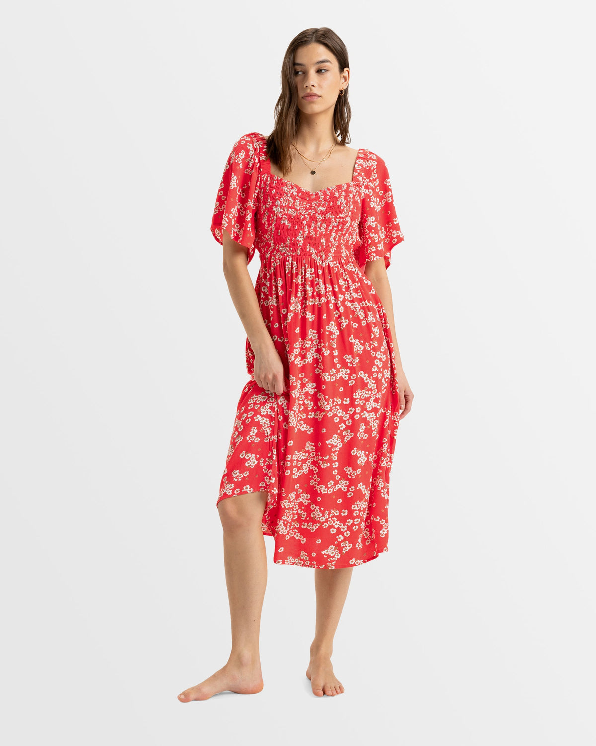 Womens Golden Dawn Midi Fit & Flare Midi Dress