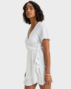 Womens Zenit Wrap Solid Mini Dress