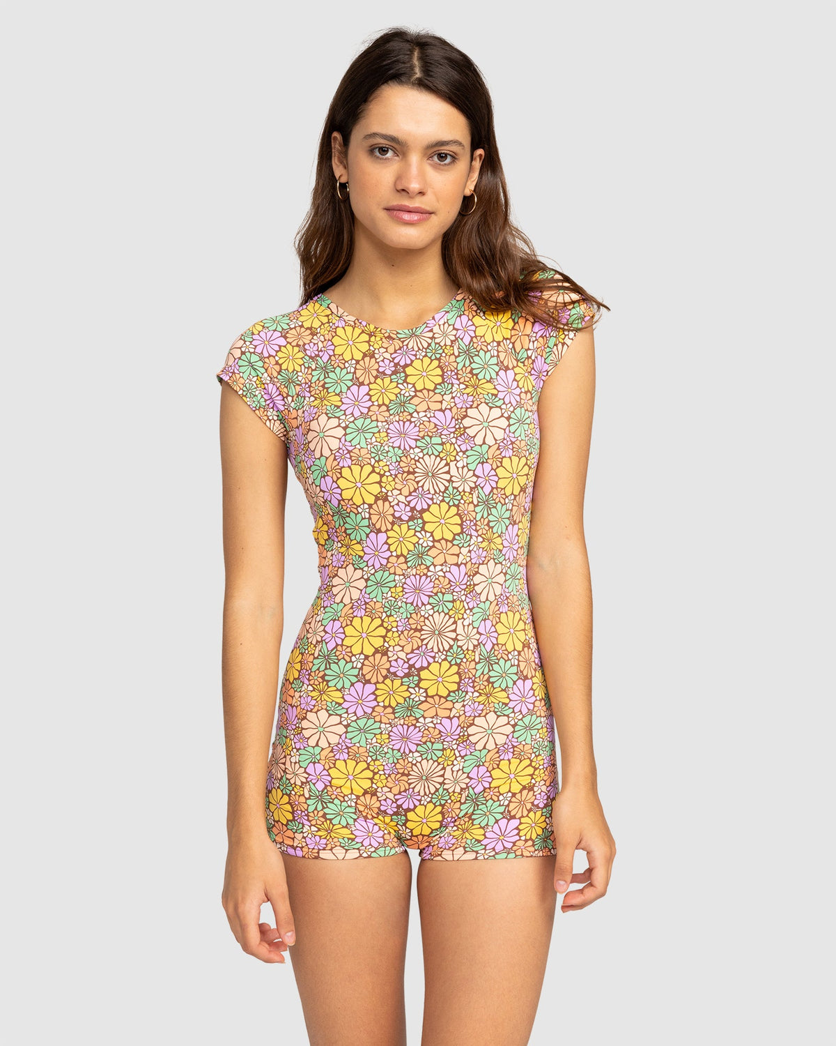 Womens All About Sol Short Sleeve One-Piece Swimsuit