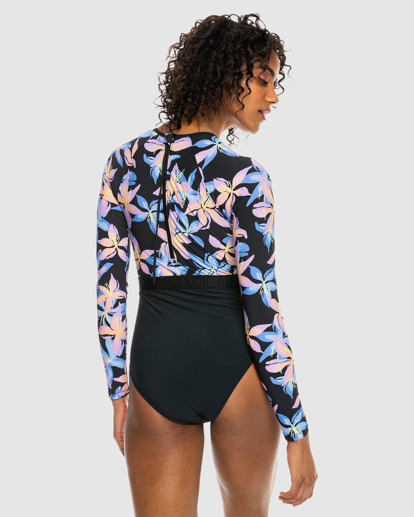 Womens Roxy Active Long Sleeve One-Piece Swimsuit
