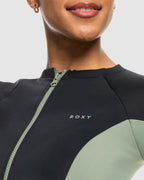 Womens Roxy Pro Wave Zipped Long Sleeve Rash Vest