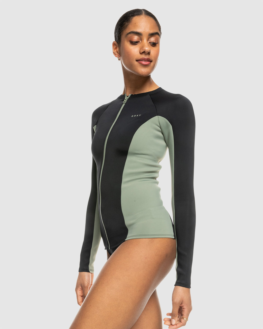 Womens Roxy Pro Wave Zipped Long Sleeve Rash Vest