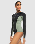 Womens Roxy Pro Wave Zipped Long Sleeve Rash Vest
