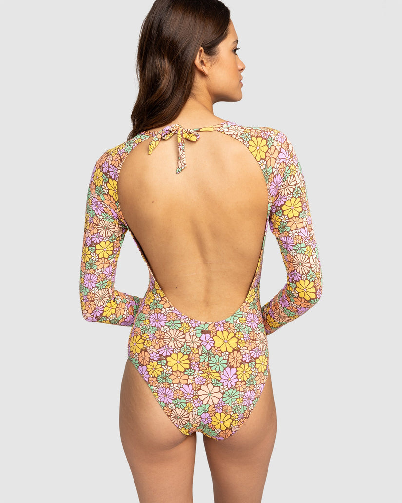 Womens Fashion Long Sleeve One Piece Swimsuit