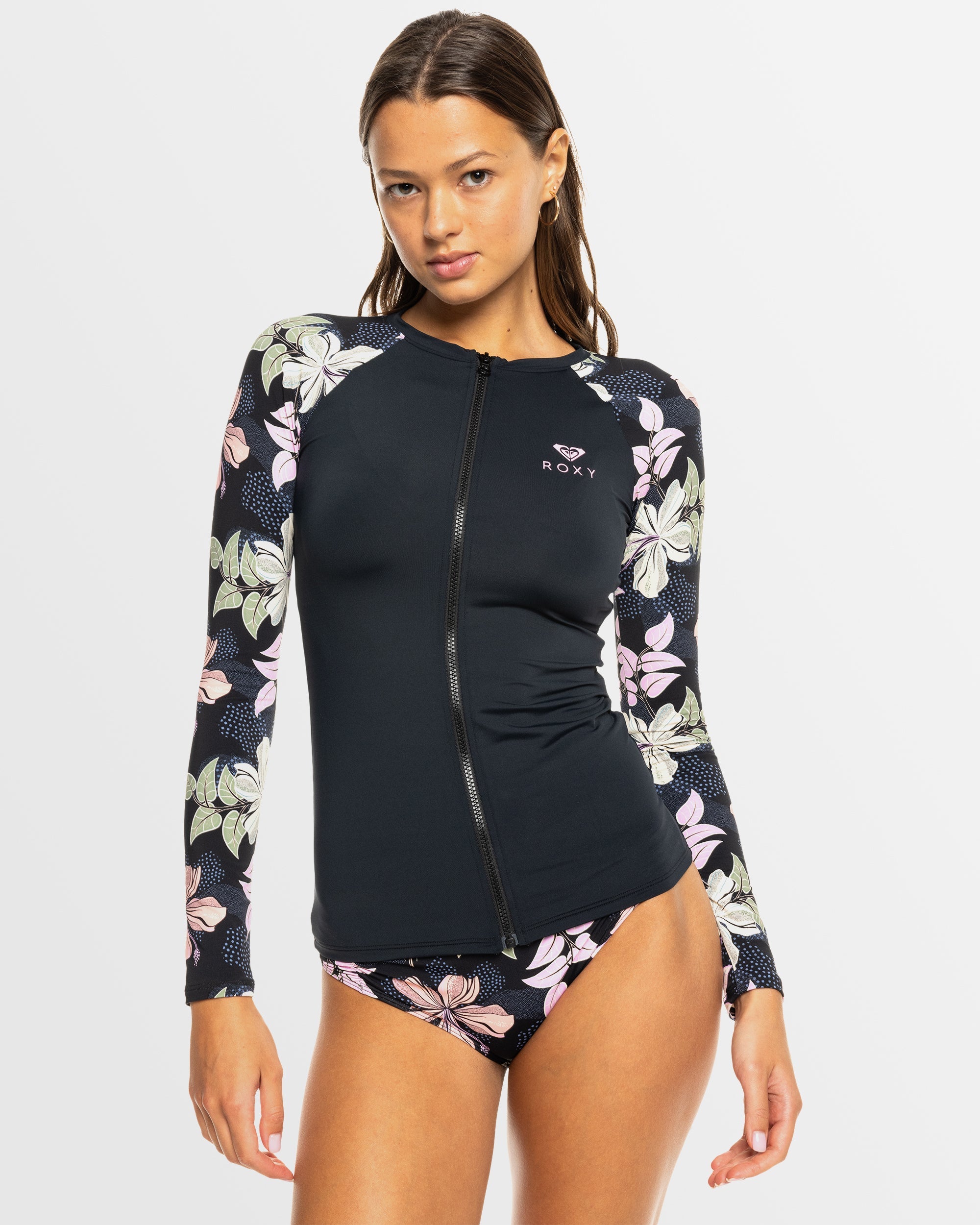 Womens Sunny Floral Lycra UPF 50 Surf Shirt