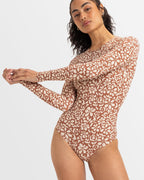 Womens Basic Long Sleeve One Piece Swim Suit