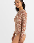 Womens Basic Long Sleeve One Piece Swim Suit