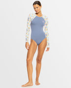 Womens Basic Long Sleeve One Piece Swim Suit