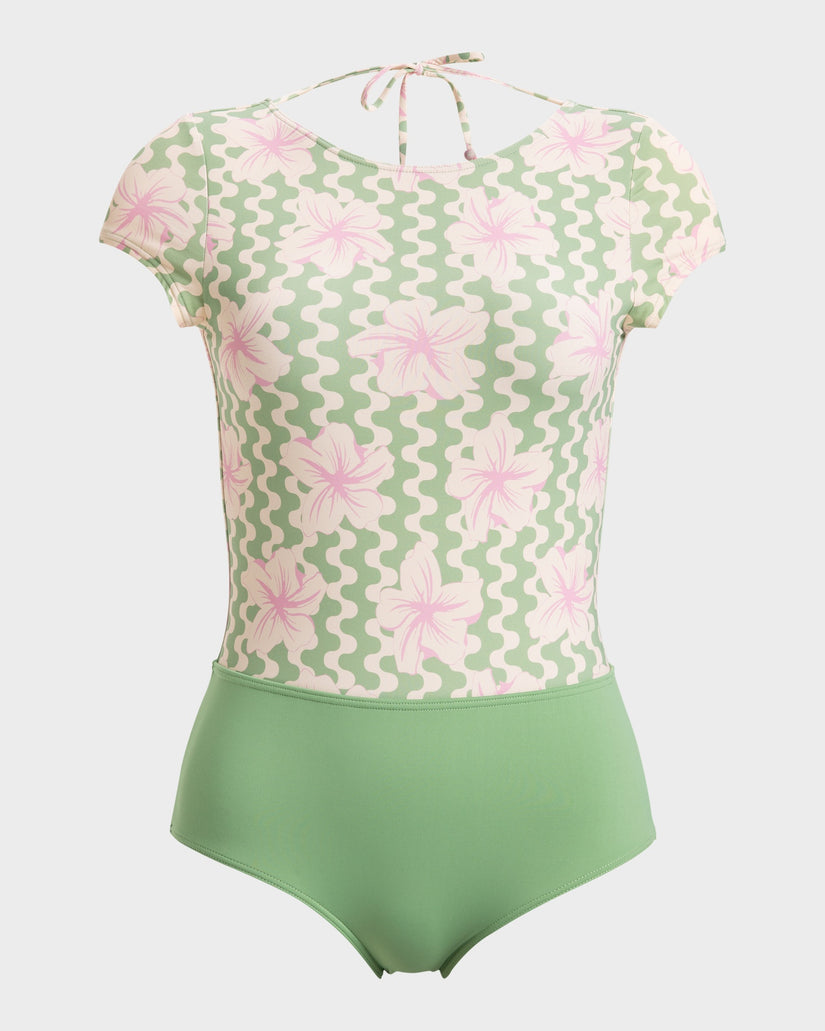 Womens Hibiscus Daze Short Sleeve Rash Vest