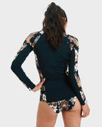 Womens Full Zipped Mix Long Sleeve Rash Vest