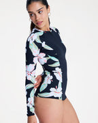 Womens Lycra Zip Long Sleeve Rash Vest