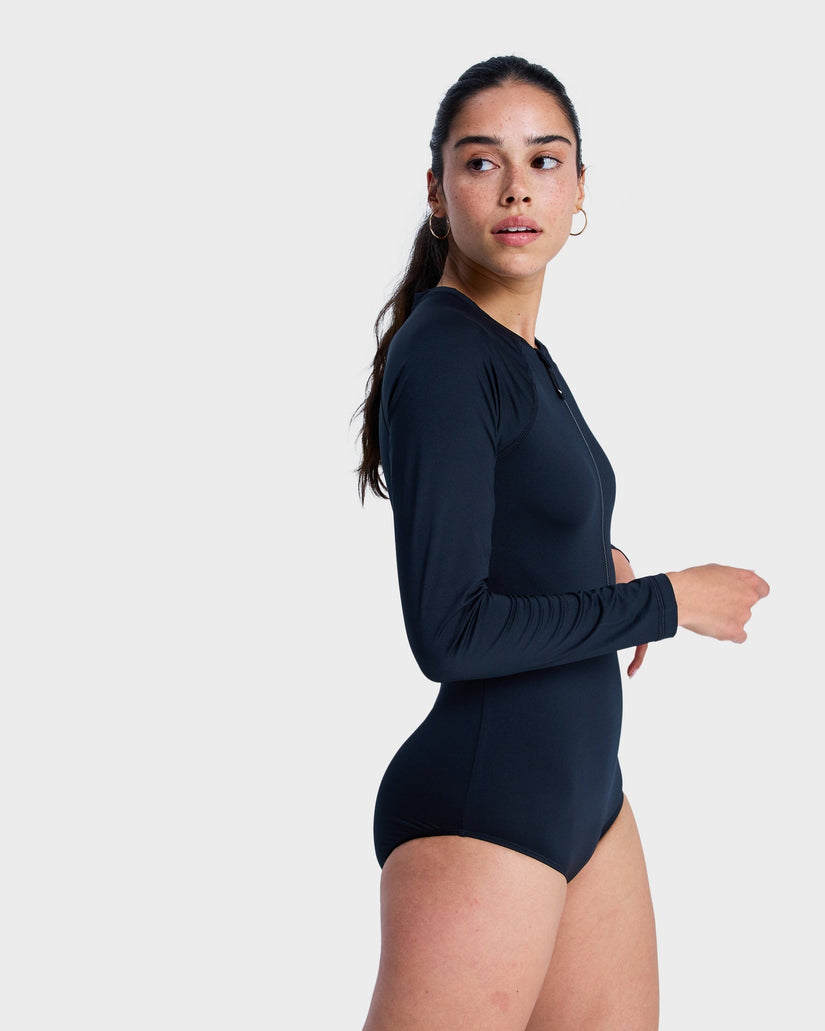 Womens Essentials Long Sleeve One Piece Rash Vest