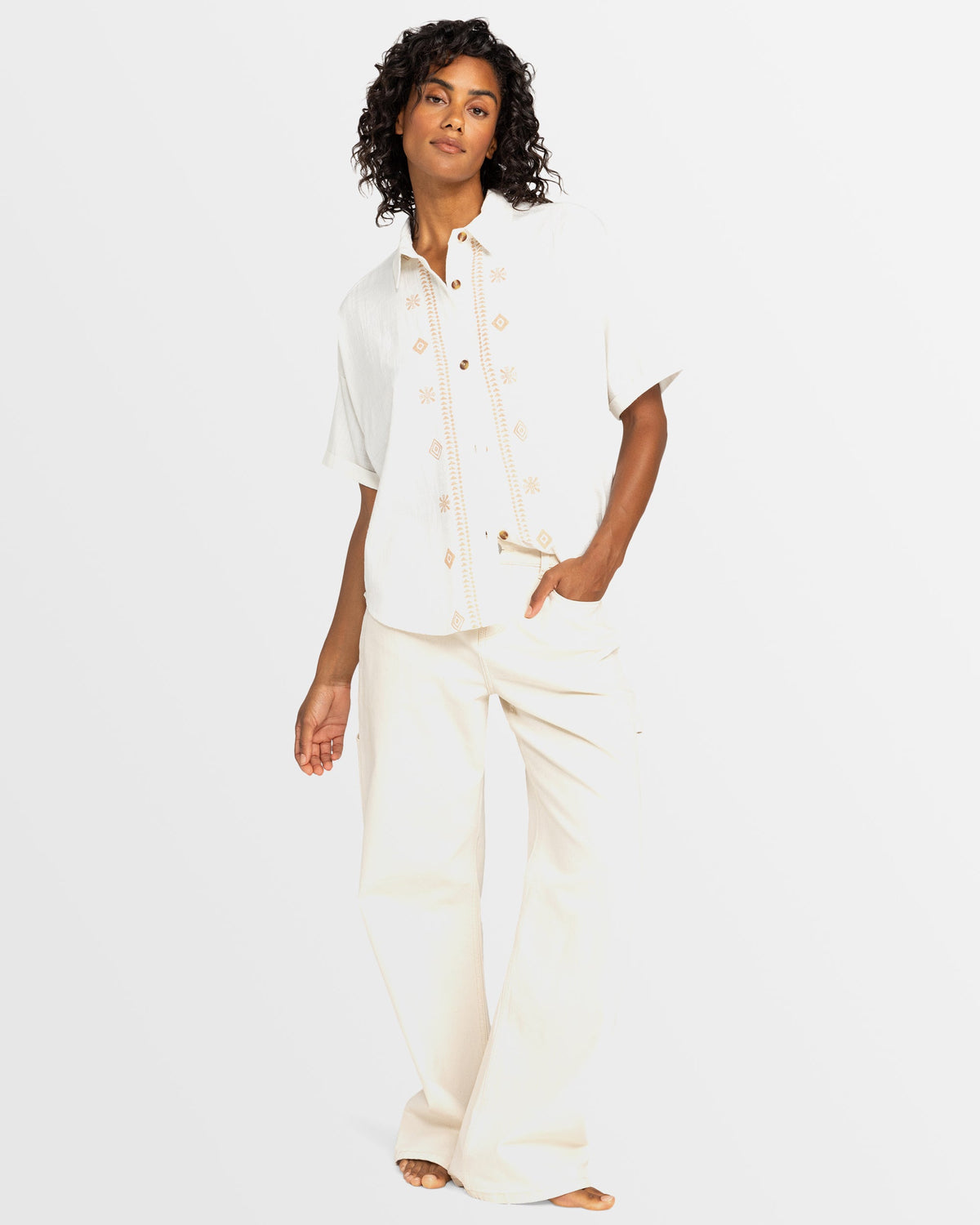Womens Beachy Nostalgia Short Sleeve Shirt