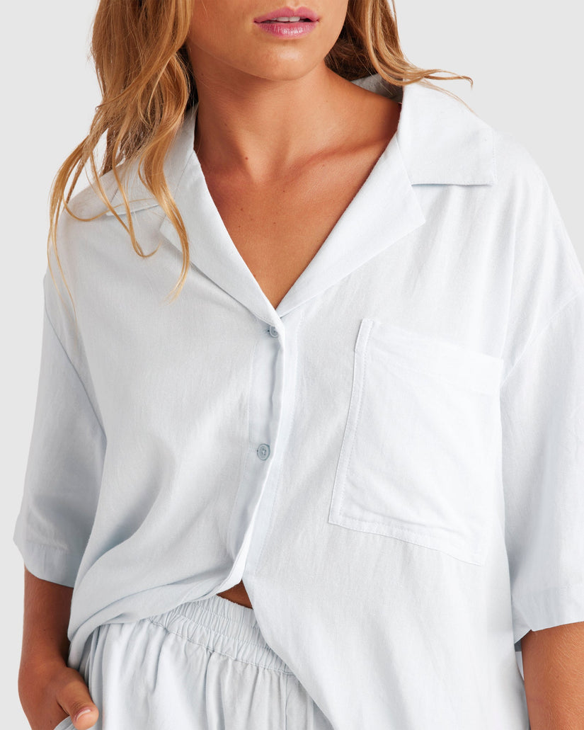 Womens Bisous Oversized Short Sleeve Shirt