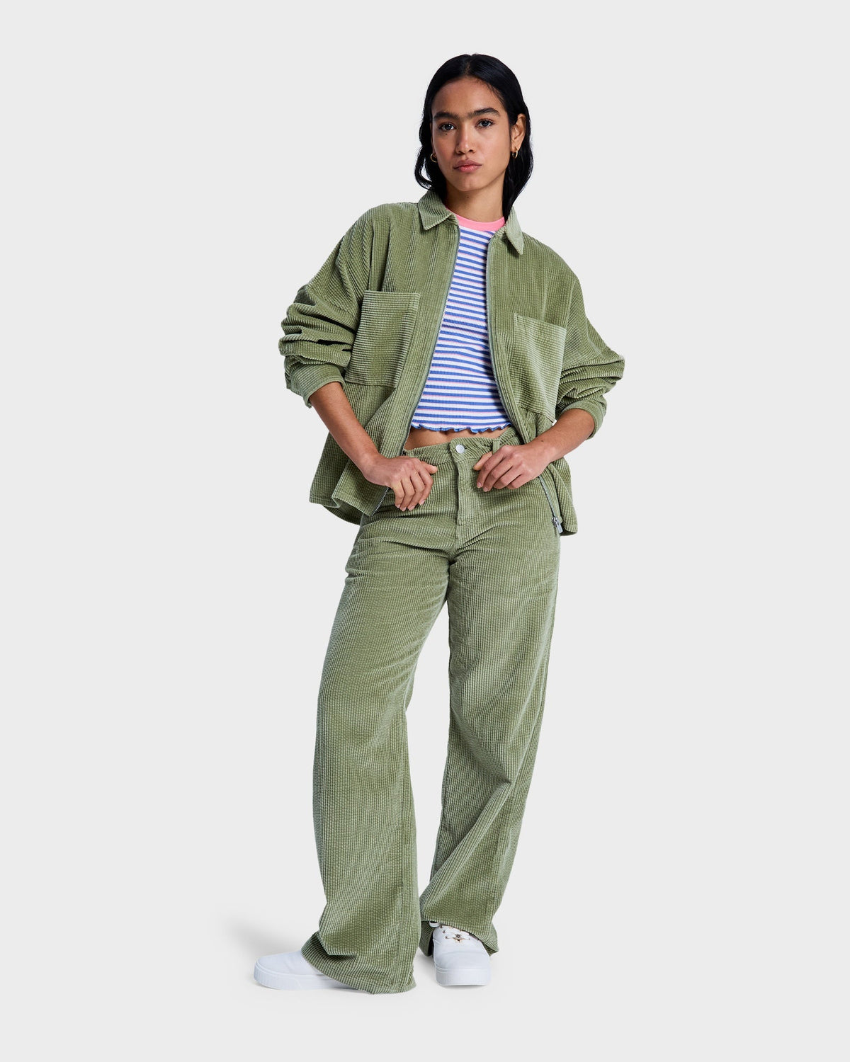 Womens Chilled Out Washed Cord Long Sleeve Shirt