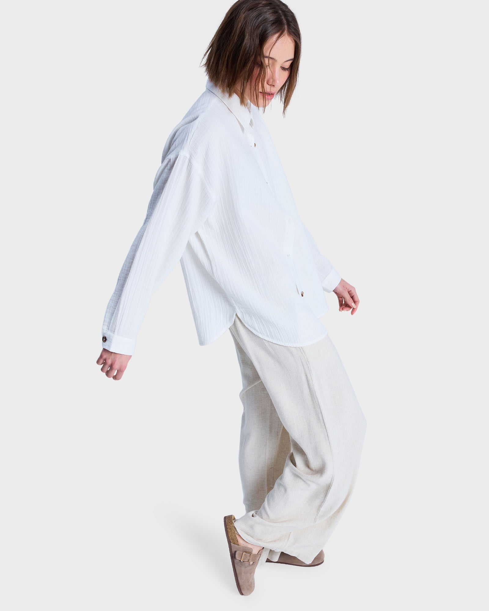 Womens Morning Shinte Stripe Long Sleeve Shirt