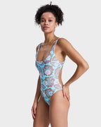 Womens Hibiscus Hype Reversible One Piece Swimsuit