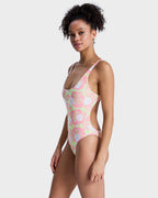 Womens Hibiscus Hype Reversible One Piece Swimsuit