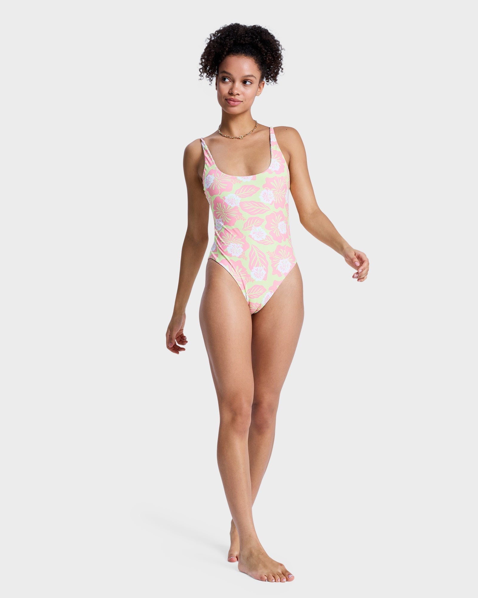Womens Hibiscus Hype Reversible One Piece Swimsuit