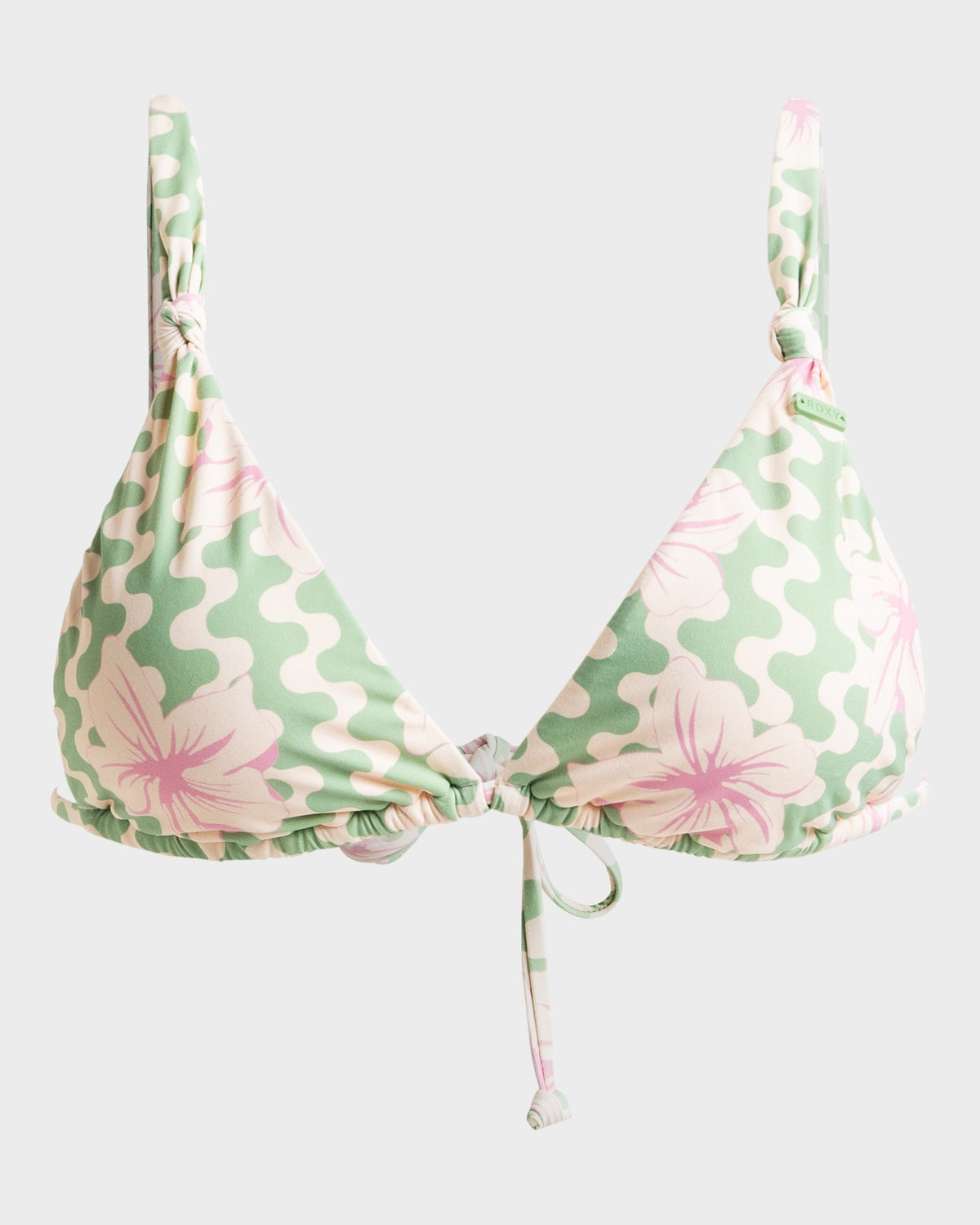 Womens Hibiscus Daze Elongated Tri Bikini Top