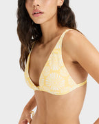Womens Tropical Tile Fixed Tri Bikini Top