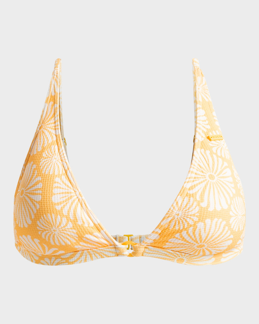 Womens Tropical Tile Fixed Tri Bikini Top