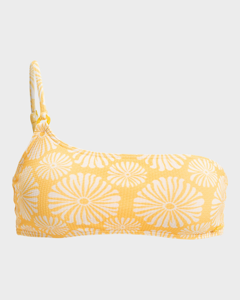 Womens Tropical Tile Asymetric Bikini Top