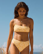 Womens Tropical Tile Asymetric Bikini Top