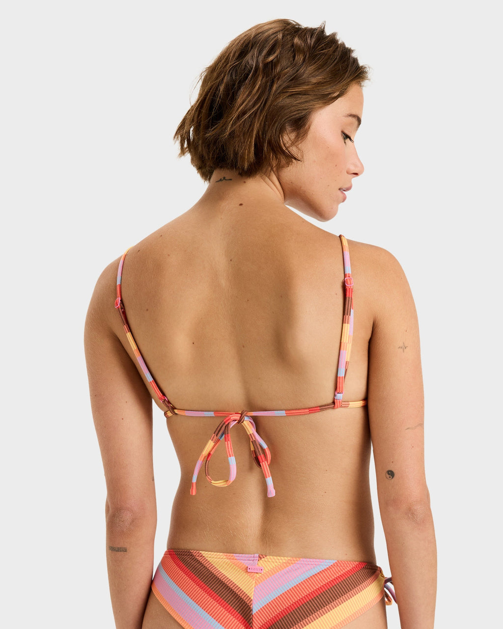 Womens Sunset Stripe Tiki Tri Bikini Top