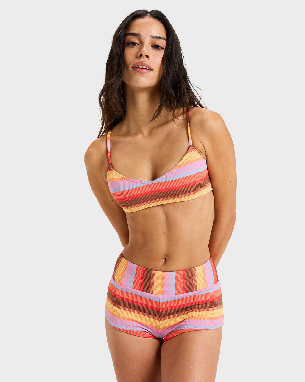 Womens Sunset Stripe Bralette Bikini Top