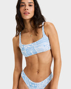 Womens Flowers Wave Bralette Bikini Top