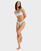 Womens Flowers Wave Bralette Bikini Top