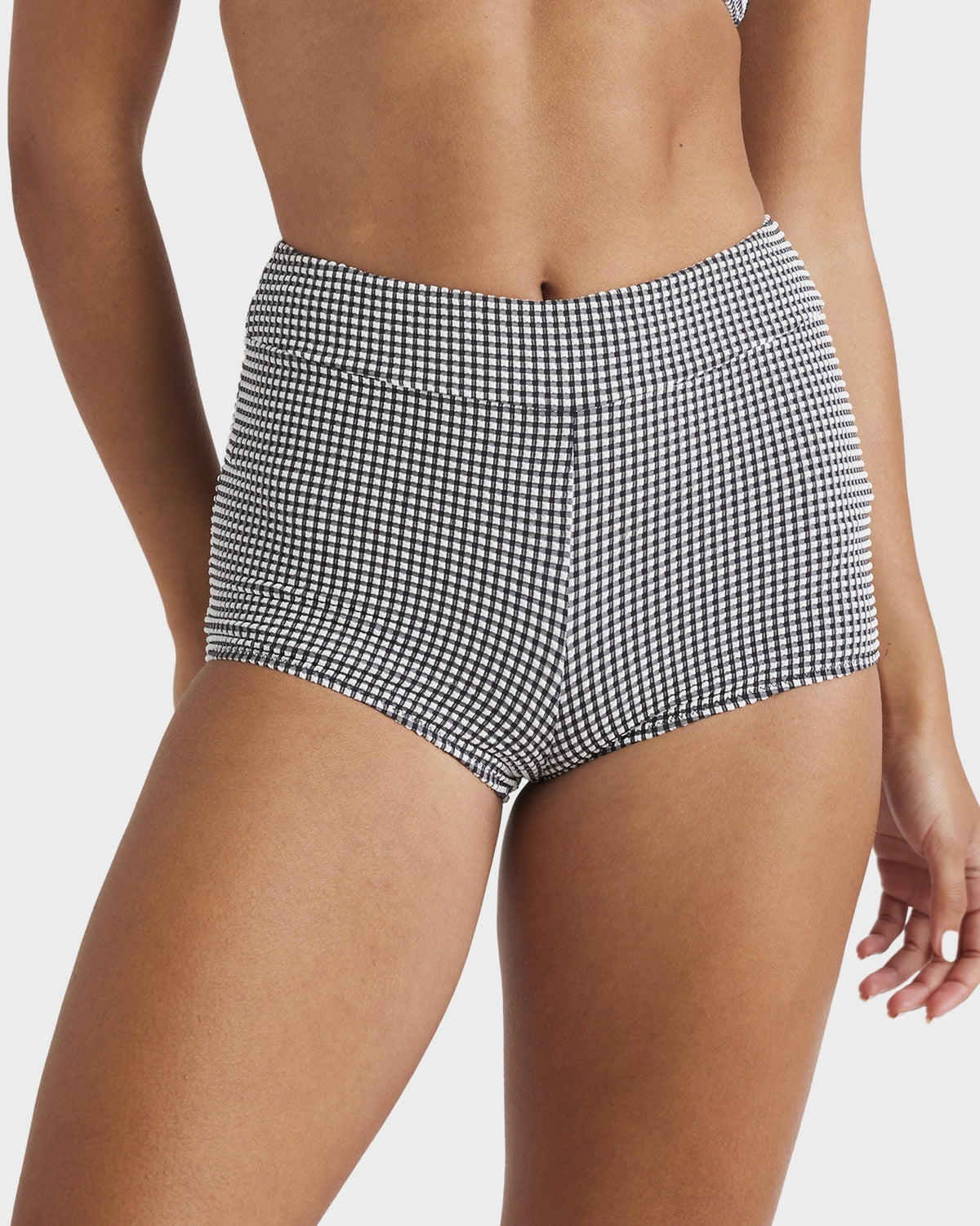 Womens Gingham Shorty Bikini Bottom