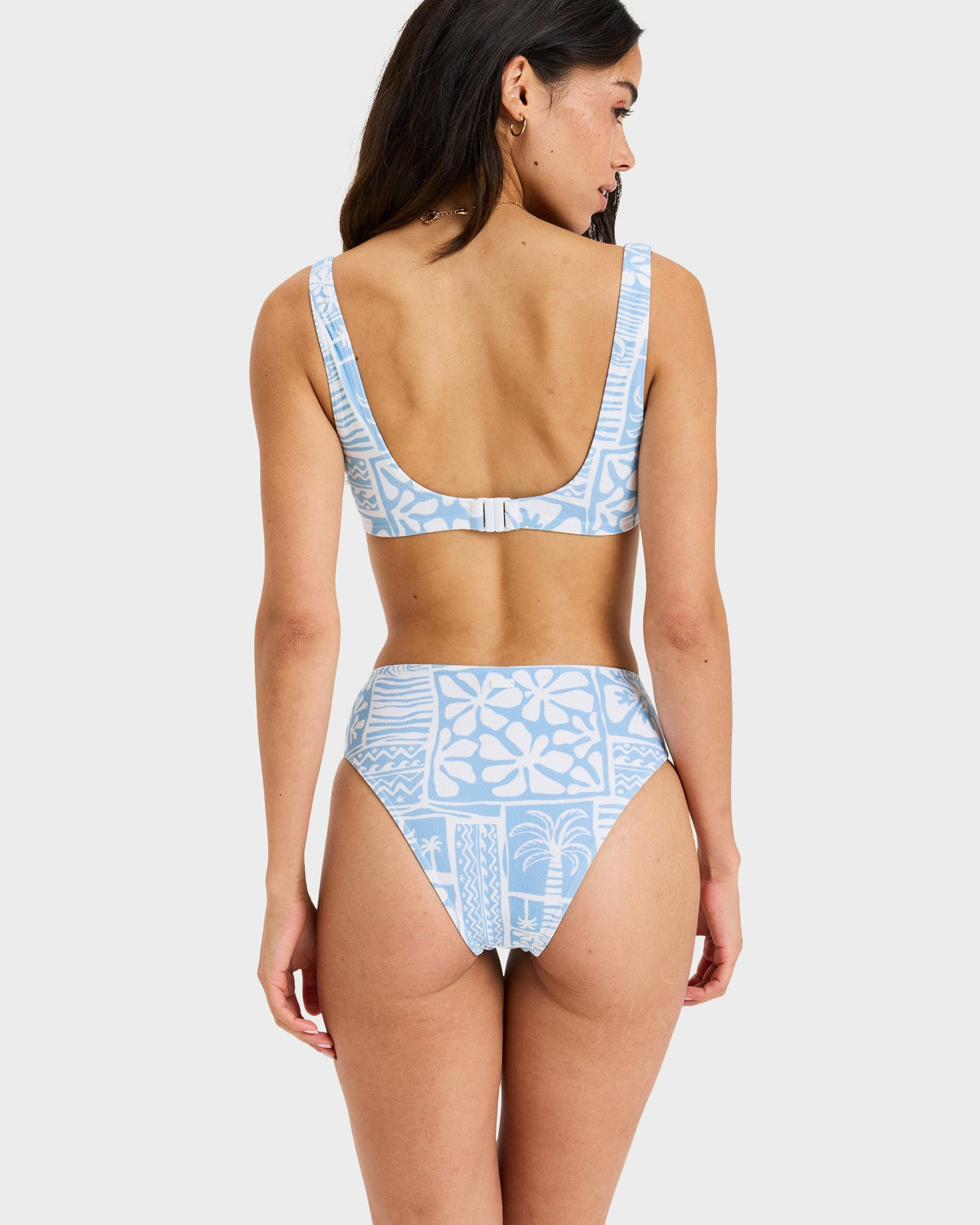 Womens Wave Mid Waist Bikini Bottom