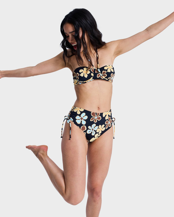 Womens Nostalgic Feel Mid Waist Clessic Bikini Bottom