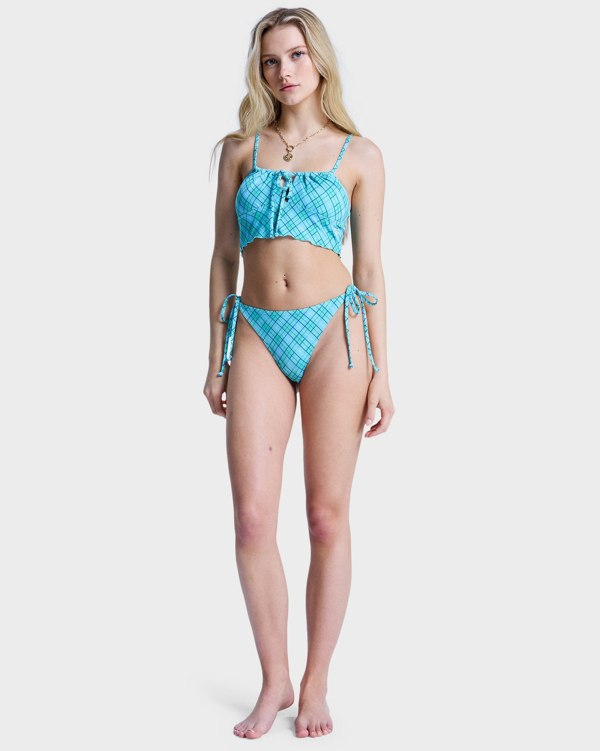 Womens Printed Essentials Hi Leg Tanga Bikini Bottom