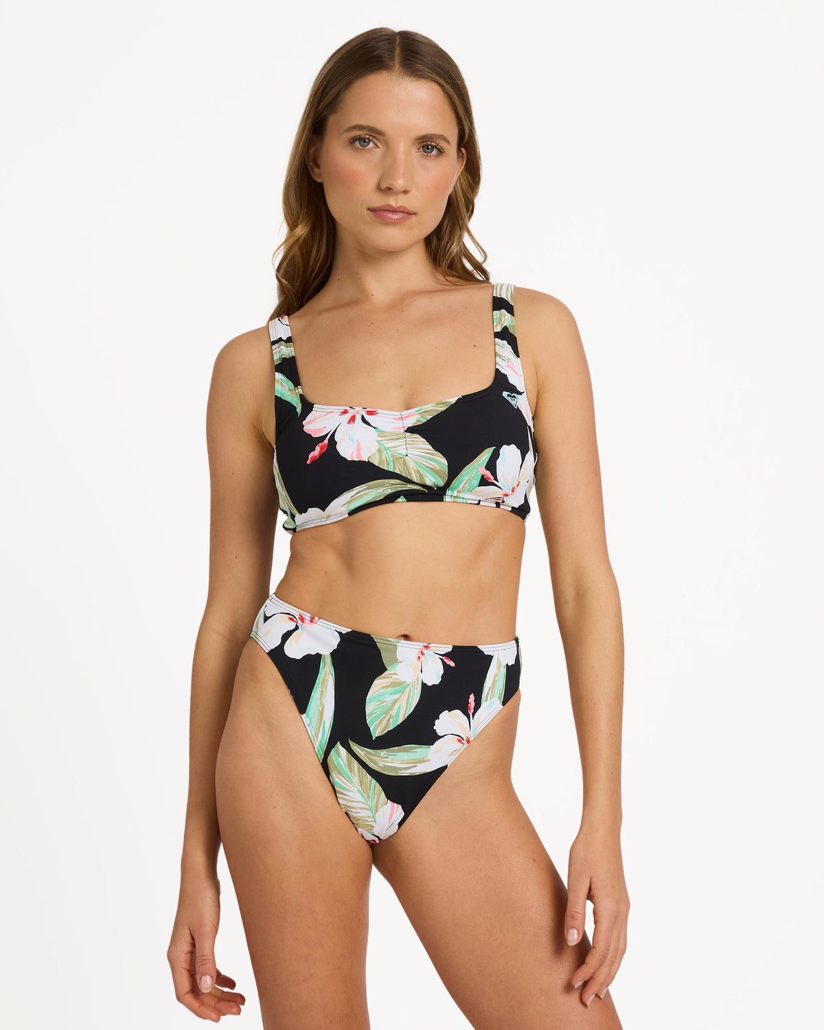 Womens Printed Essentials Mid Waist Moderate Bikini Bottom