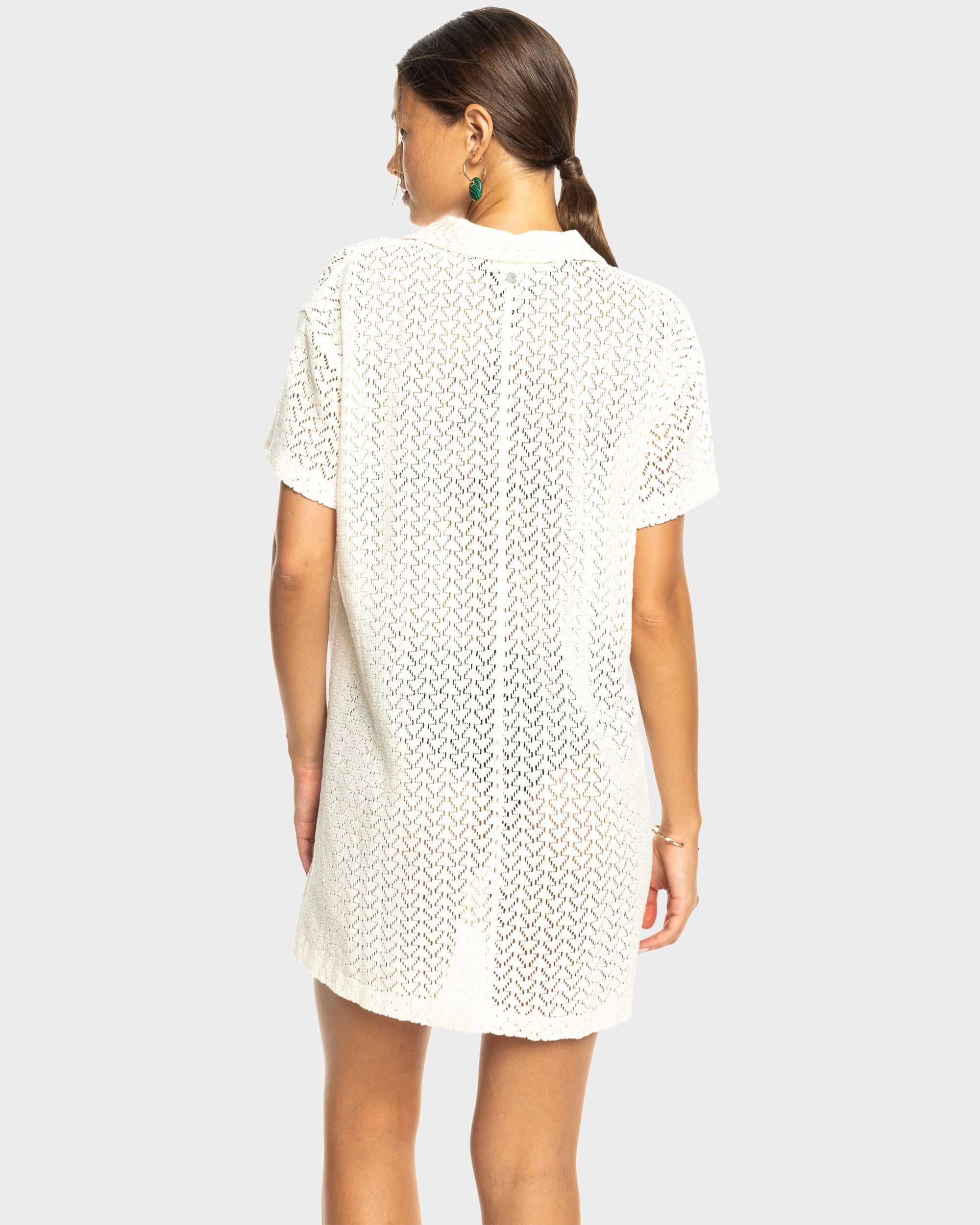 Womens Dalia Beach Crochet Shirt Dress