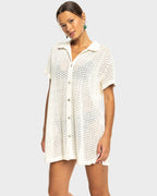 Womens Dalia Beach Crochet Shirt Dress